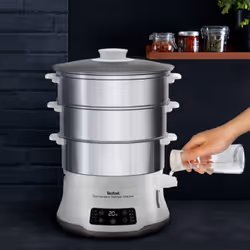 Tefal Convenient Series Deluxe VC502D10 cuiseur vapeur 3 Nombre de paniers Comptoir 900 W Acier inoxydable, Blanc - Vue supplémentaire 7