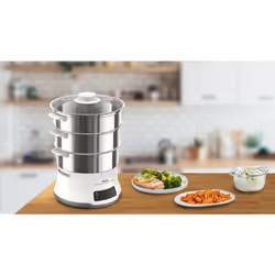 Tefal Convenient Series Deluxe VC502D10 cuiseur vapeur 3 Nombre de paniers Comptoir 900 W Acier inoxydable, Blanc - Vue supplémentaire 9