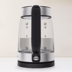Tefal Glass Kettle KI605830 bouilloire 1,7 L 2200 W Noir, Argent, Transparent