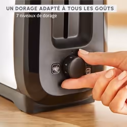 Moulinex LT5S0DE0 grille-pain 7 2 part(s) 1200 W Noir, Acier inoxydable - Vue supplémentaire 5