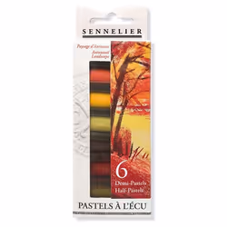 Etui de 6 demi pastels à lécu Sennelier coloris paysage dautomne