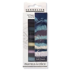 Etui de 6 demi pastels à lécu Sennelier coloris ciel orageux