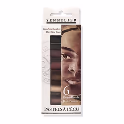 Etui de 6 demi pastels à lécu Sennelier portrait peaux foncés