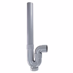 Siphon dévacuation - ROUSEAU - Sortie horizontale - Ø40 mm - PVC gris - Filetage de 475 mm