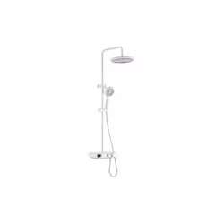 La colonne de douche thermostatique EKOGEST est équipée d’un écran de suivi en temps réel et d’une tablette intégrée pour plu ...