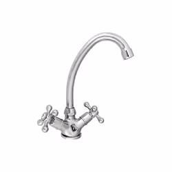 Le mélangeur lavabo BEVERLEY chromé se distingue par son style rétro et son bec haut orientable. Caractéristiques : Mécanisme ...