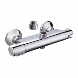 Description générale Robinet thermostatique pour combi-douche Breva chromé, alliant modernité et praticité pour votre salle d ...