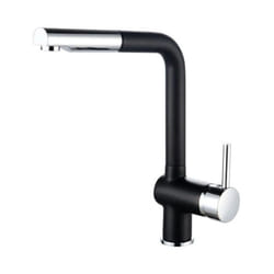 Rousseau Robinet mitigeur de cuisine Matsouko - Avec douchette - Gris chrome et noir