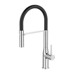 Rousseau Robinet mitigeur de cuisine Koben - Avec douchette - Gris chrome et noir