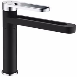 Mitigeur lavabo - EDOUARD ROUSSEAU - ONEGAI - Noir / Chromé