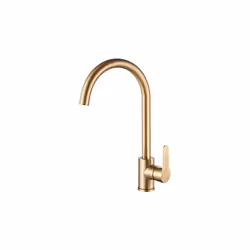 Le mitigeur évier GRIBS rond en laiton brossé allie élégance et fonctionnalité. Il dispose d’un bec haut orientable, d’une fi ...