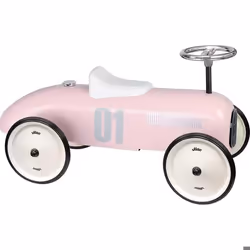 Porteur voiture vintage rose tendre