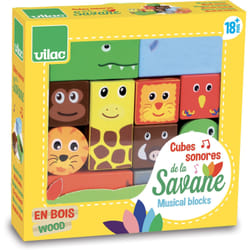Jeux d'éveil cubes sonores Vilac Savane