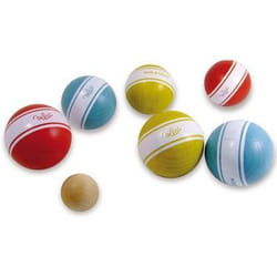 Jeu de pétanque VILAC - Sac de 6 boules vintage en bois - Diamètre 7 cm