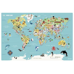 Puzzle en bois de 86 pièces : Carte du Monde magnétique par Ingela P. Arrhenius