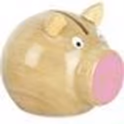 Tirelire cochon en bois naturel rose Vilac Rose