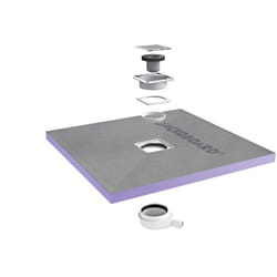 Jackon Insulation - Jackon Receveur de douche à carreler Aqua Centré 1200x1200x40mm siphon horizontal offert (4512090 + 4512007)