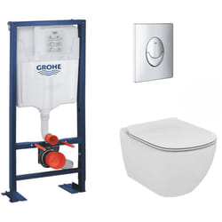 Grohe - Rapid sl Bâti Support autoportant, cuvette Ideal Standard Tesi Aquablade avec abattant frein de chute (AutoportantTesi2)