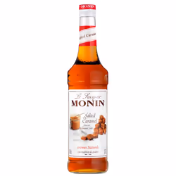 Monin Sirop Saveur Caramel 70 cl, Sirop pour desserts, Caramel au beurre salé, 700 ml, Bouteille, Sucre, 36 mois