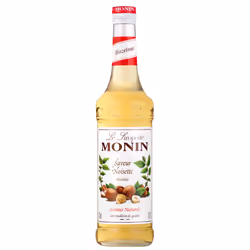 Monin Sirop Saveur Noisette 70 cl, Sirop pour desserts, Noisettes, 700 ml, Bouteille, Sucre, 36 mois