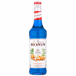 Monin Sirop Saveur Curaçao Bleu 70 cl, Sirop pour desserts, Curaçao bleu, 700 ml, Bouteille, Sucre, 36 mois
