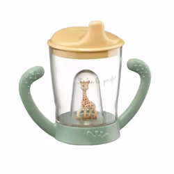 Sophie la girafe Tasse anti fuite mascotte, Gobelet verseur, 6 mois, Vert, Transparent, Jaune, 0,5 an(s), 180 ml, 145 mm