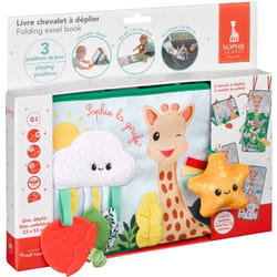 Livre d’éveil - SOPHIE LA GIRAFE - Livre Chevalet à déplier - 3 positions jeu - Miroir - Activités sensorielles