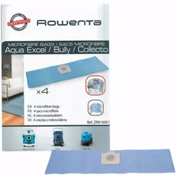 Lot de 4 sacs microfibre Collecto Wet and Dry pour aspirateur ROWENTA, CALOR ZR816001, ZR815 Appareils compatibles : [ASPIRAT ...