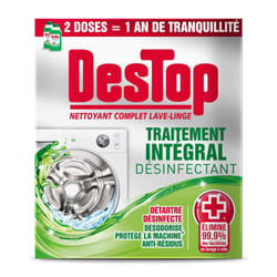 Destop Nettoyant Complet 2 en 1 pour Lave-linge - Détartrant et Désinfectant Puissant - 2 x 250 ml (500 ml Total) - Nettoyant Ménager