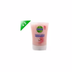 Recharge de savon liquide - DETTOL - No Touch - Parfum Beurre de Karité - 3x250ml - Action Antibactérienne