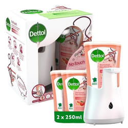 No-Touch - Kit Distributeur Automatique Savon Liquide Mains et 2 Recharges Pamplemousse 250ml