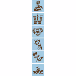 Clairefontaine Set 6 Pochoirs Enfants, Princesses, 3 an(s), Plastique, Vert, 6 pièce(s)