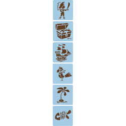 Clairefontaine Set 6 Pochoirs Enfants, Pirates, 3 an(s), Plastique, Vert, 6 pièce(s)