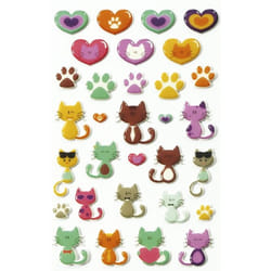 Clairefontaine Cooky, Sach 1 Pl 7,5X12Cm, Chats/Cœurs