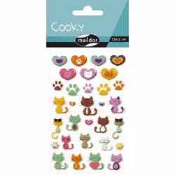 Clairefontaine Cooky, Sach 1 Pl 7,5X12Cm, Chats/Cœurs