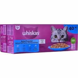 Whiskas Collation pour Chat   40 x 85 g Saumon Thon