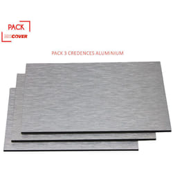 Crédences - Lot de 3 - Réversible- en aluminium brossé 100 x 50 x 0.3cm - Coloris - Aluminum brossé, Epaisseur - 3 mm, Largeur - 50 cm, Longueur