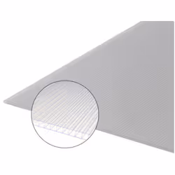 Description générale Plaque alvéolaire en polycarbonate translucide et isolante d'épaisseur 10 mm (double paroi). Matériau lé ...