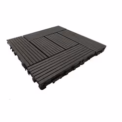 Dalle de terrasse bois composite Classic 30 x 30 cm - Coloris - Gris carbone, Epaisseur de la lame - 11 mm, Epaisseur du supp ...