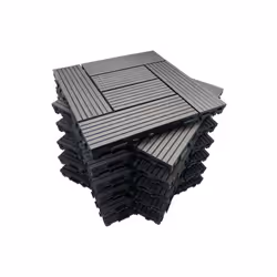 Pack dalle de terrasse 1m² bois composite classic (11 pièces 30 x 30 cm ) - Coloris - Gris carbone, Largeur - 30 cm, Longueur ...