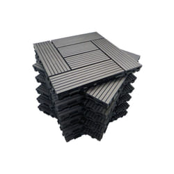 Mccover - Pack dalle de terrasse 1m² bois composite classic (11 pièces 30 x 30 cm ) - Coloris - Gris carbone, Largeur - 30 cm, Longueur - 30 cm