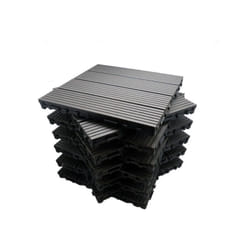 Mccover - Pack dalle de terrasse 1m² bois composite modular (11 pièces 30 x 30 cm) - Coloris - Gris carbone, Largeur - 30 cm, Longueur - 30 cm