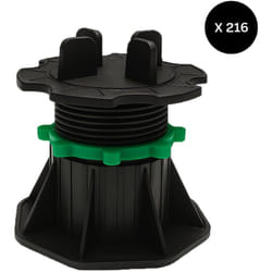 Mccover - Lot de 216 plots réglables 50 à 80 mm dalle et caillebotis - Coloris - Noir