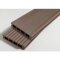 Pack 1 m² lame de terrasse composite Dual accessoires (4 coloris) 2400mm - Coloris - Brun rouge, Epaisseur - 25mm, Largeur - 14 cm, Longueur - 240 cm