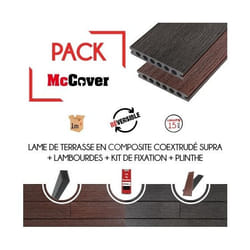 Mccover - pack 1 m² lame de terrasse composite coextrudé Supra avec accessoires (4 coloris) 3600 x 145 x 23 mm - Coloris - Charbon - Charbon
