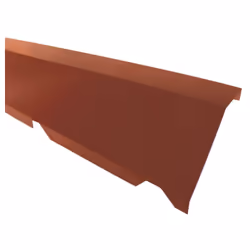 Faitière crantée sur mur pour bac acier 1045 - L 2100mm - Coloris - Rouge 8012, Hauteur - 170 mm, Largeur - 160 mm, Longueur  ...