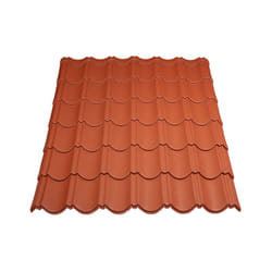 Panneau tuile facile 1030 X 950 MM en acier galvanisé laqué mat - Coloris - Brun rouge mat, Largeur - 950 mm, Longueur - 1030 mm