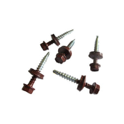 Kit de 50 vis autoperceuses (4,9 x 35 mm) + 50 rondelles d'étanchéité pour panneaux tuiles facile - Coloris - Brun rouge mat, Longueur - 3.5 cm