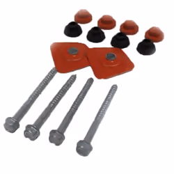 DESCRIPTION GÉNÉRALE Kit de 50 fixations et étanchéité pour toiture en tuiles PVC, coloris orange. Ce kit comprend 50 vis aut ...