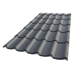 Mccover - Plaque acier galvanisé laqué mat aspect tuile l 1,95 m / l 1,04 m - Coloris - Gris anthracite mat, Largeur - 1,04 m, Longueur - 1,95 m